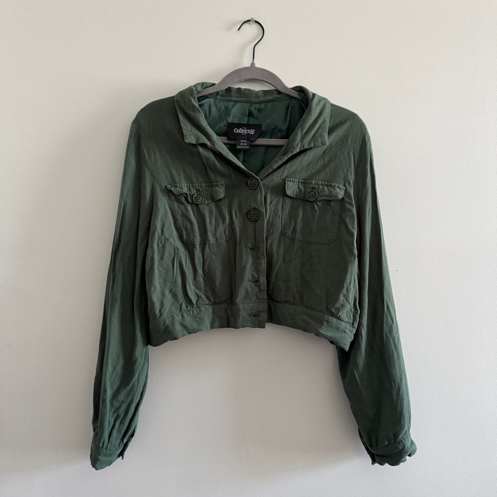 Green Cropped Collectif Jacket